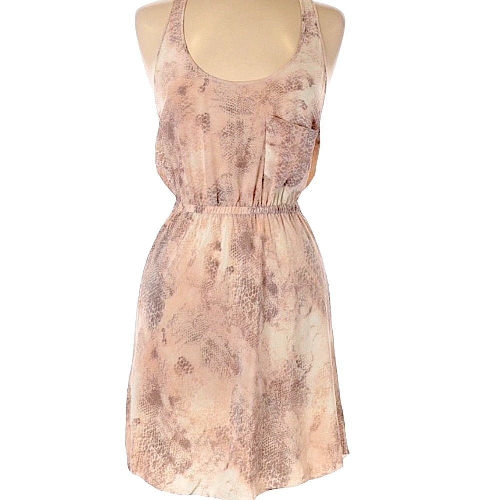 Aritzia Wilfred Silk Snakeskin Print Dress Size Small - Picture 2 of 12